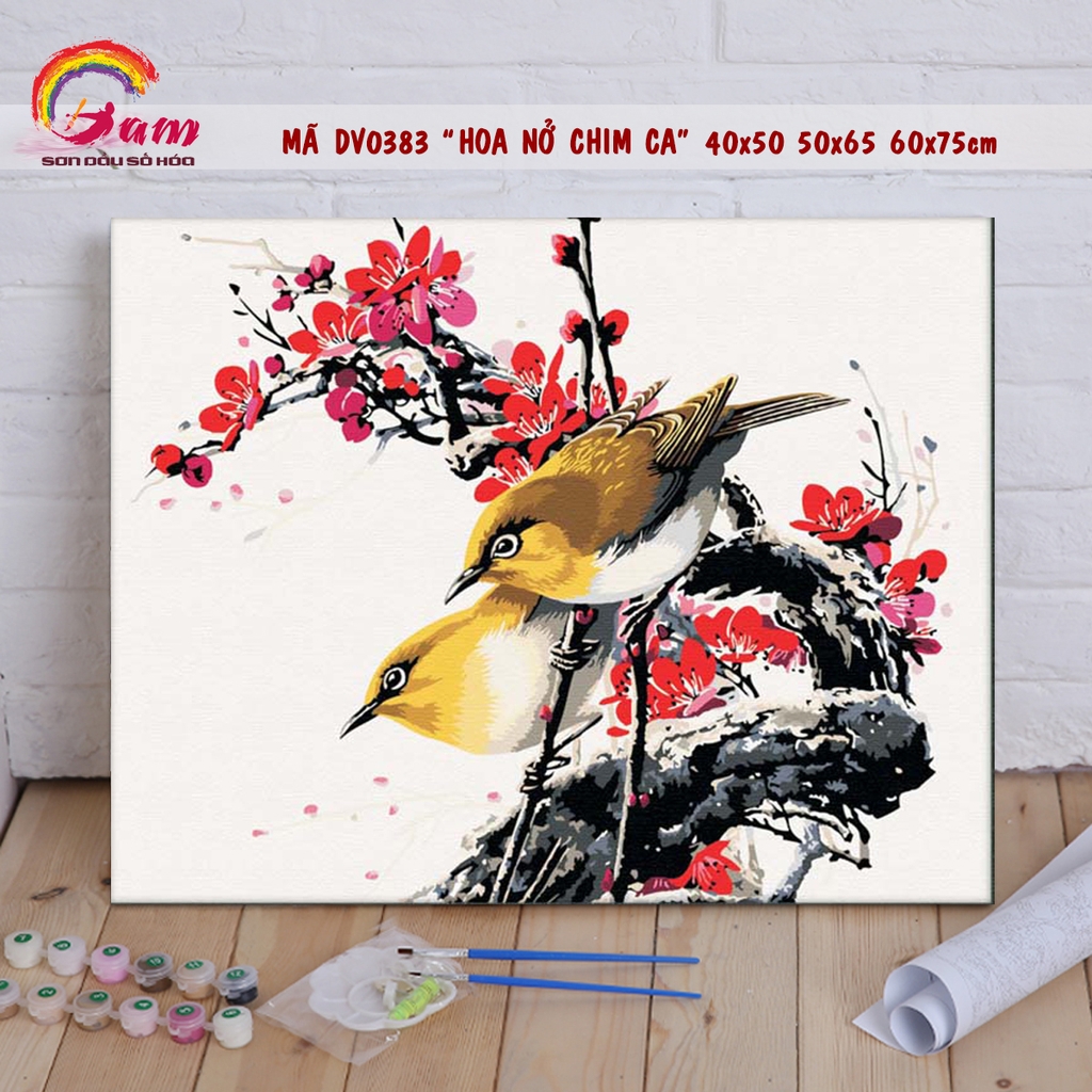 Tranh tô màu theo số Gam DV0383 khổ lớn 60x75cm căng sẵn (Hàng đặt trước)