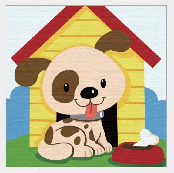 Tranh số hoá Gam HH2035 tranh nhỏ 20x20cm căng sẵn khung