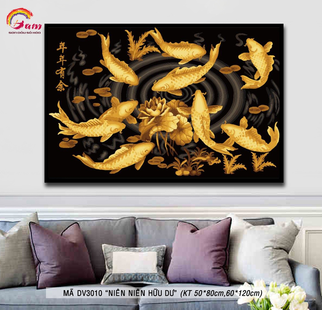 Tranh tô màu theo số Gam DV3010 khổ lớn 50x80cm KHÔNG KHUNG