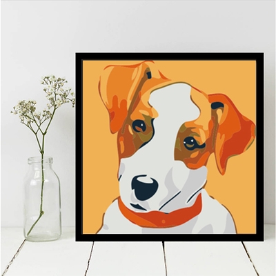 Tranh số hoá Gam HH2001 tranh nhỏ 20x20cm căng sẵn khung - HH2001L Hươu cao co