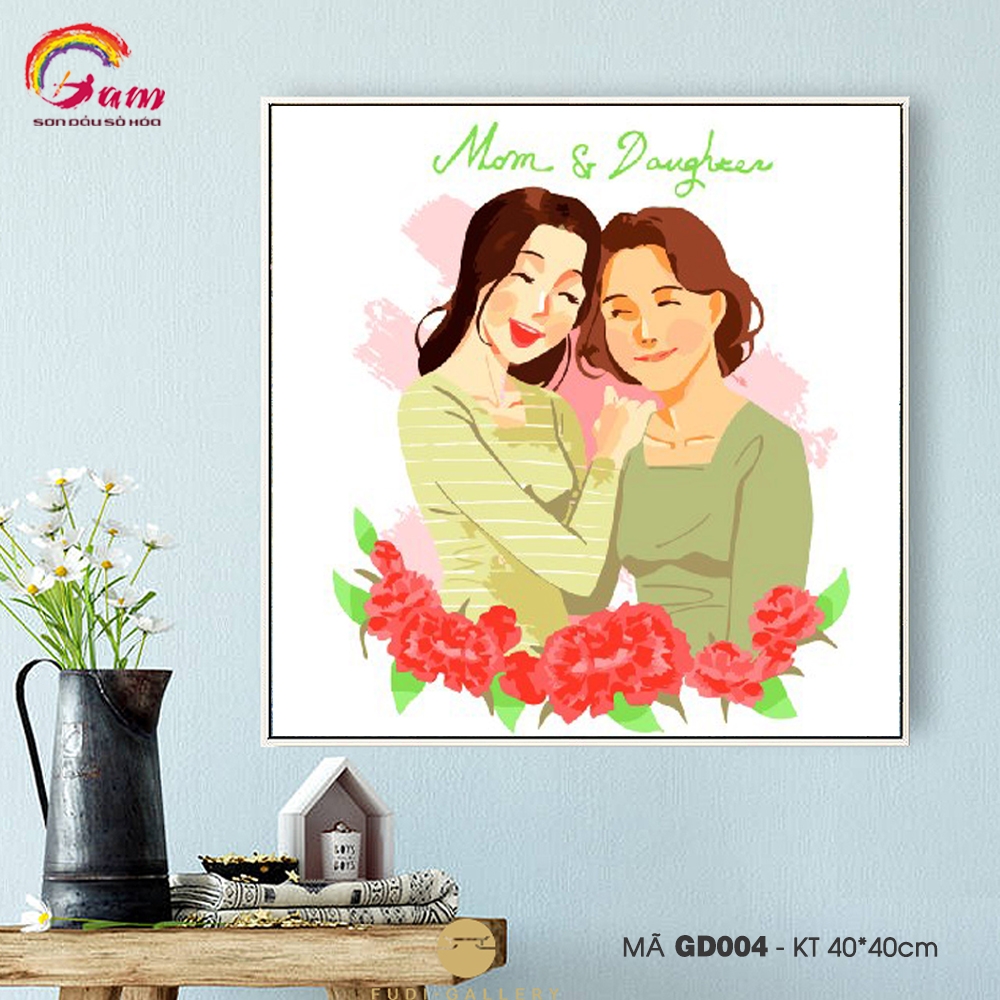 Tranh số hóa Gam GD001 40x40cm căng sẵn khung - GD004