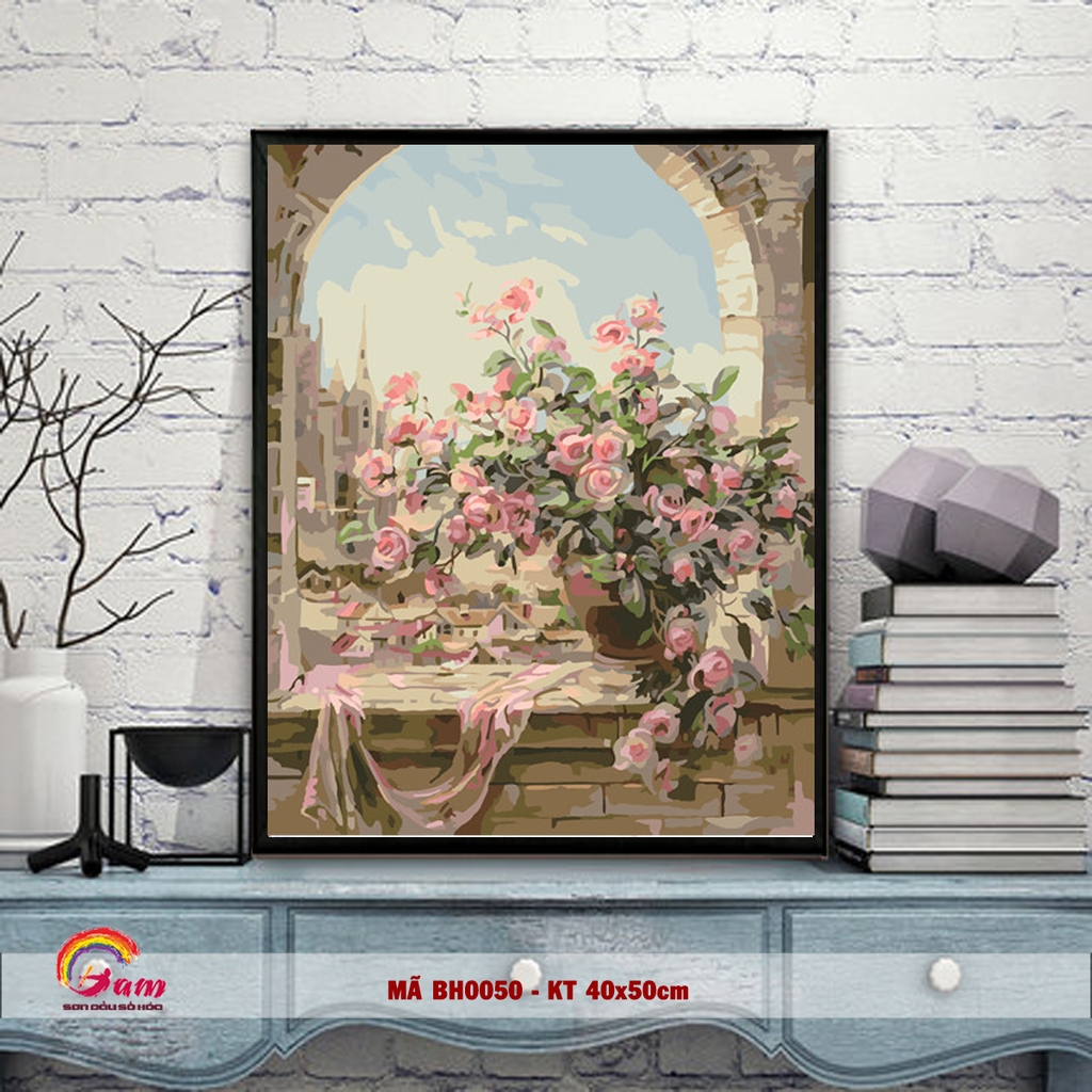 Tranh tự tô màu theo số Gam BH0050 40x50cm căng sẵn khung - BH0639