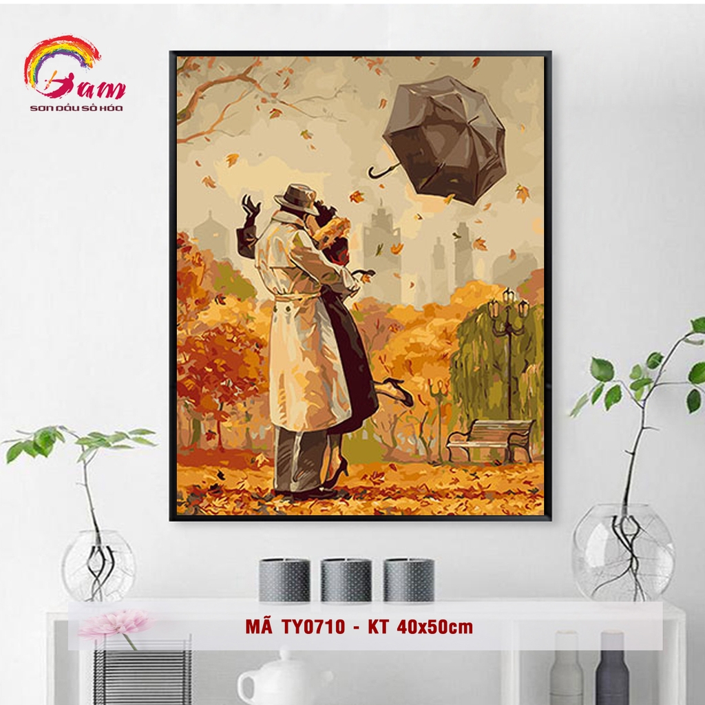 Tranh tự tô màu theo số Gam CN0099 40x50cm căng sẵn khung - TY0790-4050
