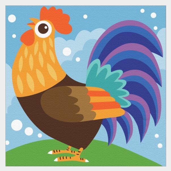 Tranh số hoá Gam HH2035 tranh nhỏ 20x20cm căng sẵn khung