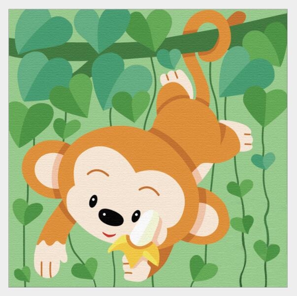 Tranh số hoá Gam HH2035 tranh nhỏ 20x20cm căng sẵn khung