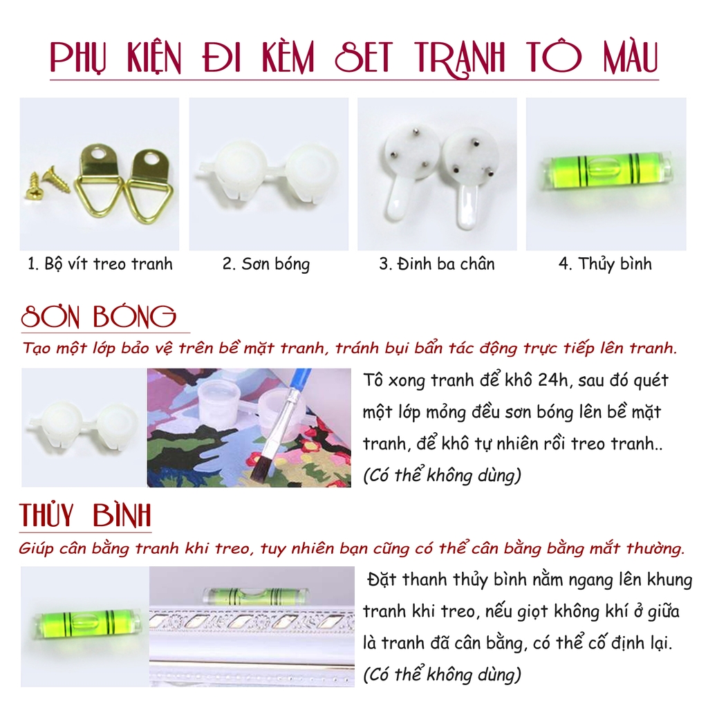 Tranh tô màu theo số Gam TY0839 40x50cm căng sẵn khung