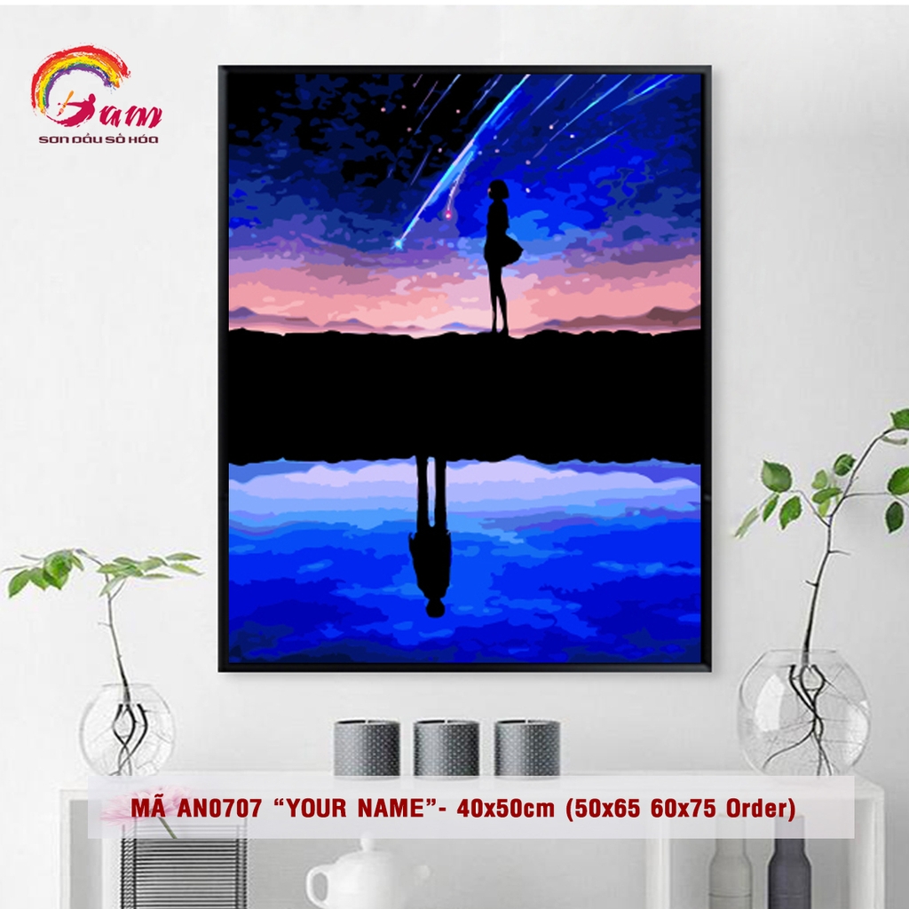 Tranh số hóa tự tô màu DIY Anime - Mã AN0707 Phim Your Name Tên cậu là gì