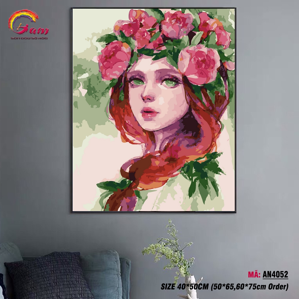 Tranh tô màu số hóa Gam AN4052 40x50cm căng sẵn khung