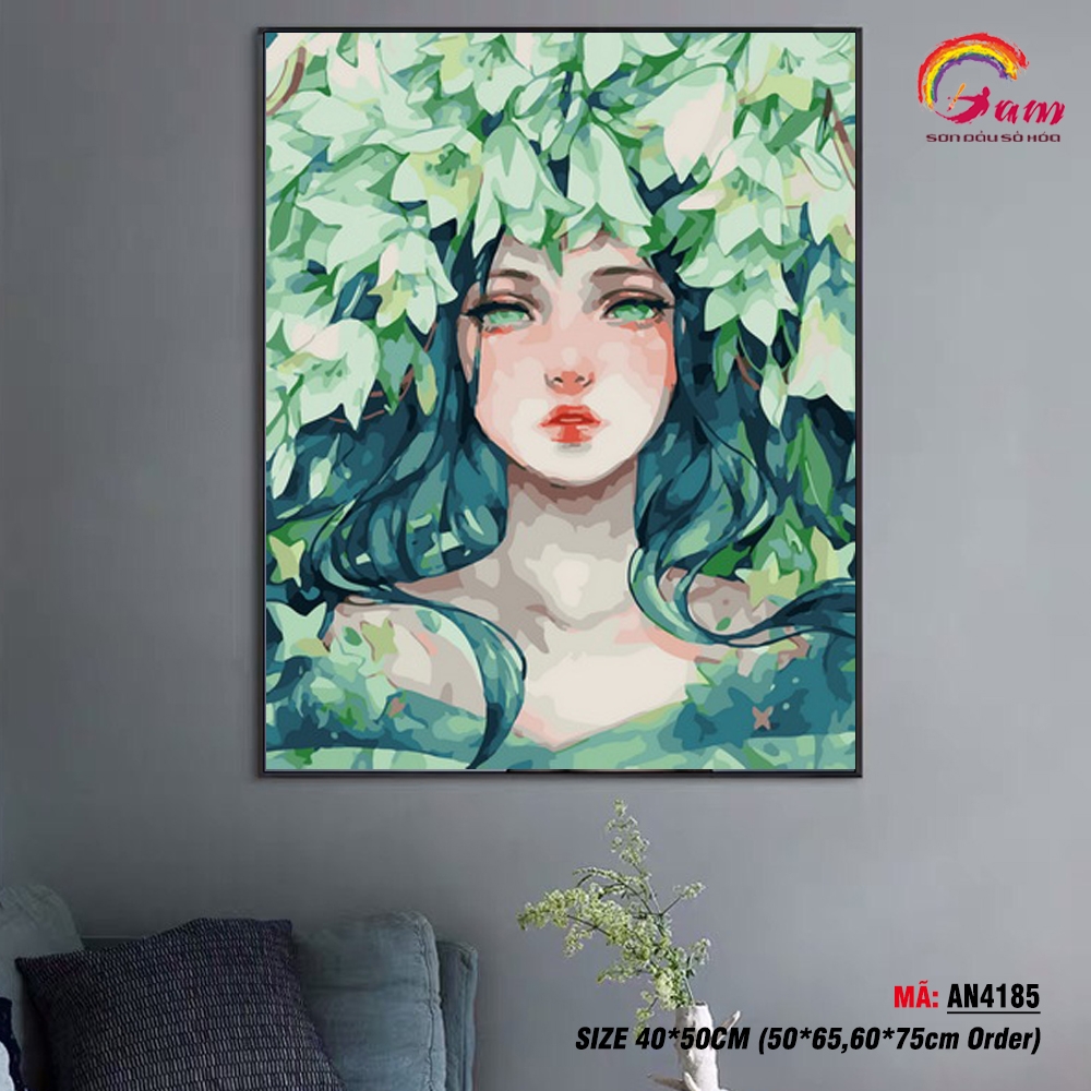 Tranh tô màu theo số Gam nàng thơ AN4185