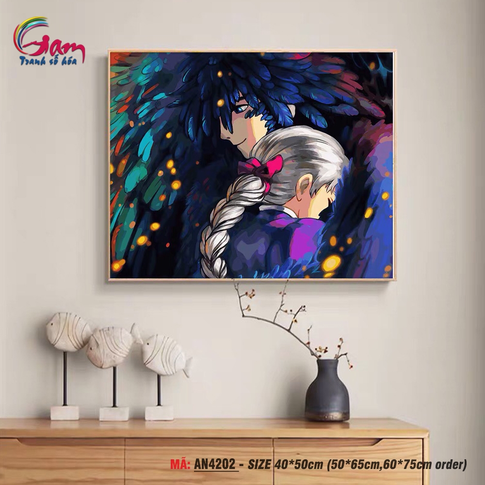 Tranh tô màu theo số Gam hoạt hình Anime Nhật Bản AN4202