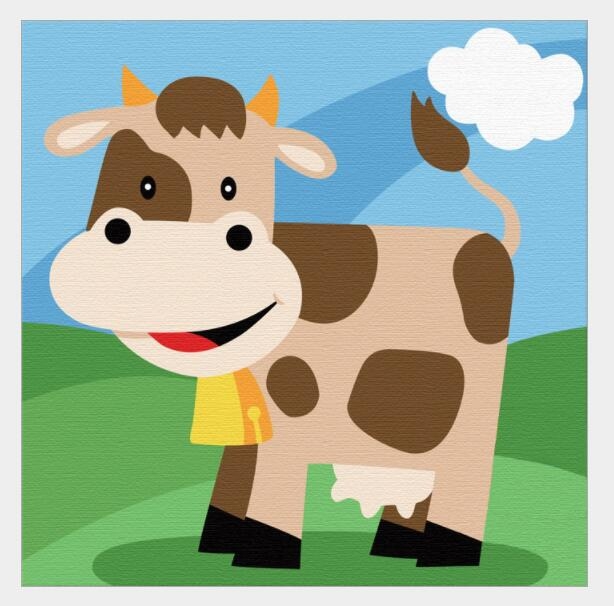 Tranh số hoá Gam HH2035 tranh nhỏ 20x20cm căng sẵn khung