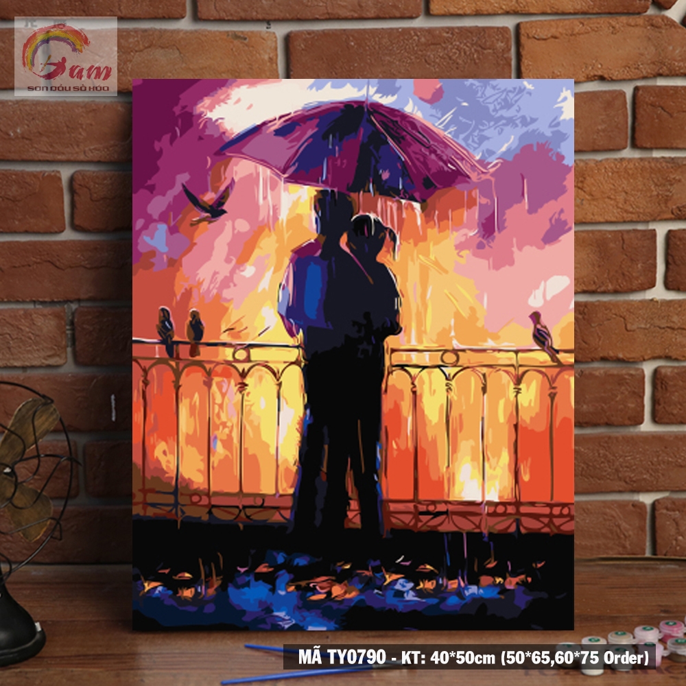 Tranh tự tô màu theo số Gam CN0099 40x50cm căng sẵn khung - TY0790-4050