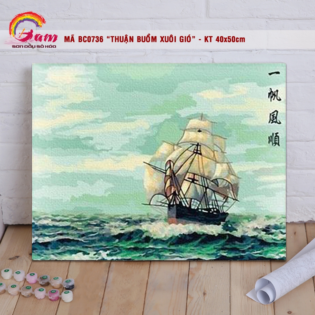 Tranh tô màu số hóa Gam BC0736 40x50cm căng sẵn khung