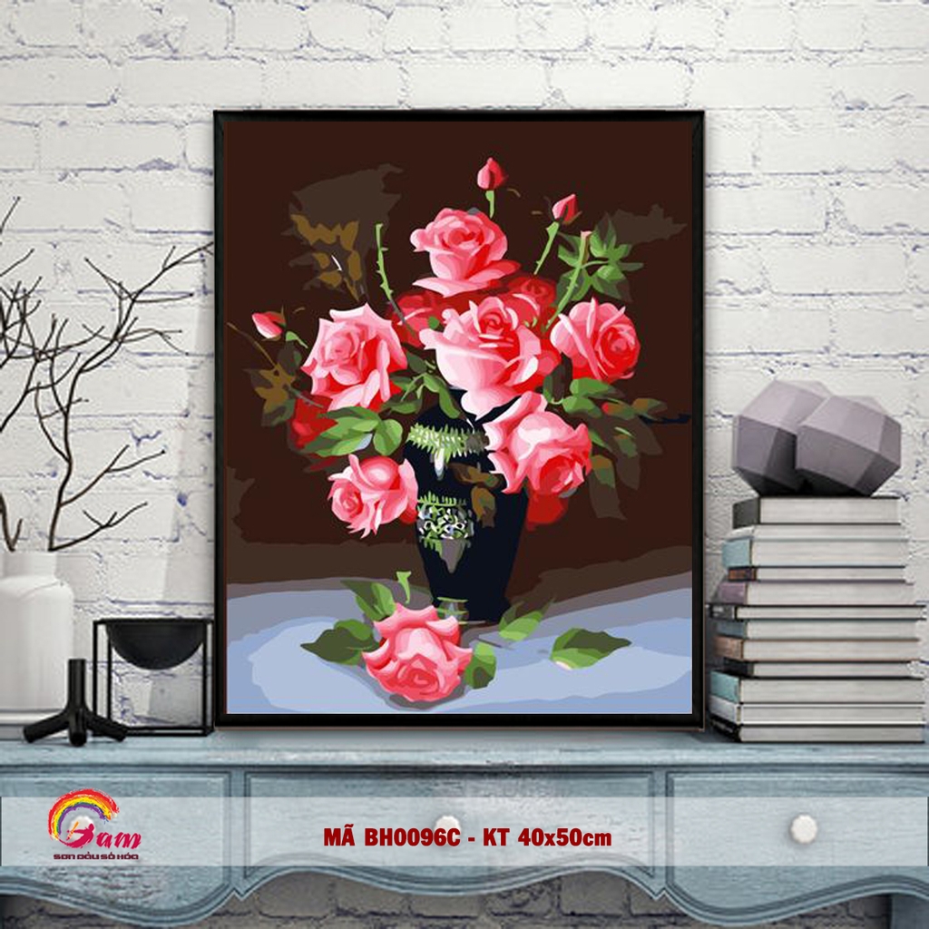 Tranh tự tô màu theo số Gam BH0096C khổ lớn 50x65cm căng sẵn (Hàng đặt trước) - 40x50cm