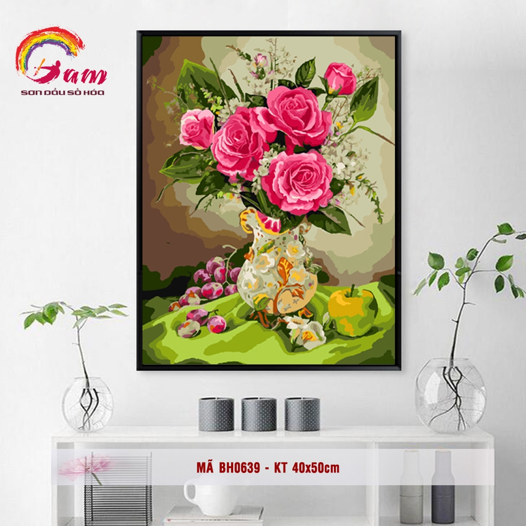 Tranh tự tô màu theo số Gam BH0050 40x50cm căng sẵn khung - BH0639