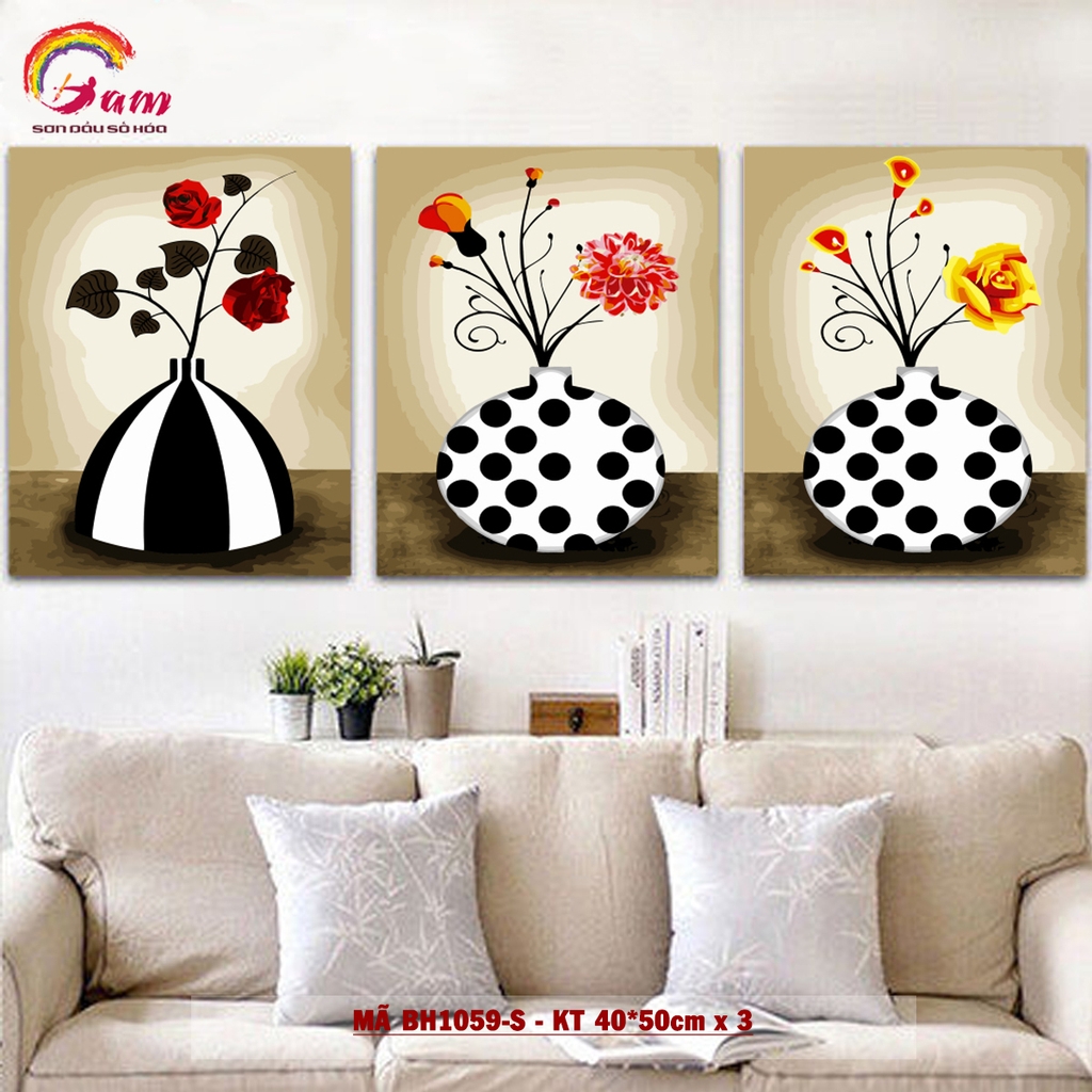 Bộ tranh tự tô màu DIY sơn dầu số hóa trang trí hiện đại - Mã BH1059S