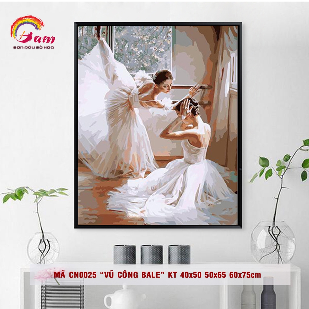 Tranh tô màu theo số Gam Vũ công bale CN0025