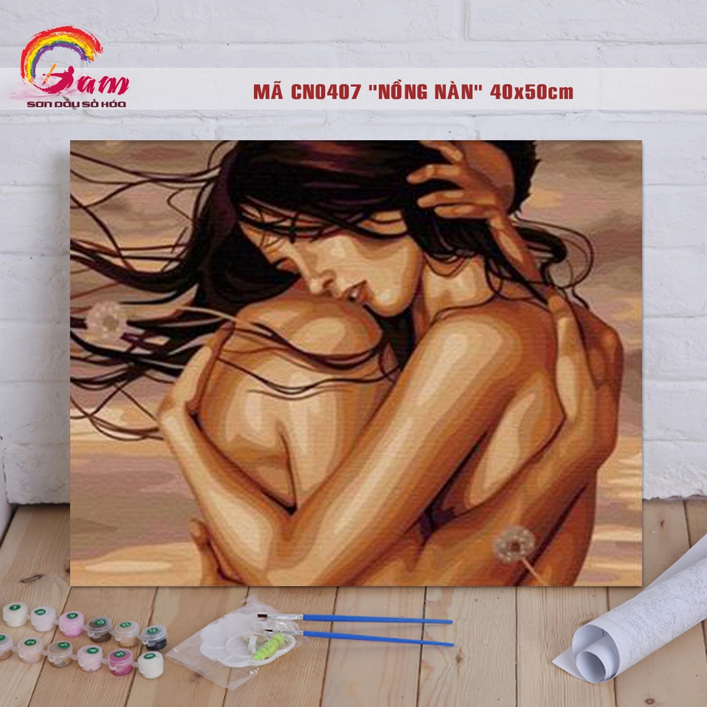 Tranh số hóa Gam tự tô CN04073 khổ lớn 60x75cm căng sẵn (Hàng đặt trước)