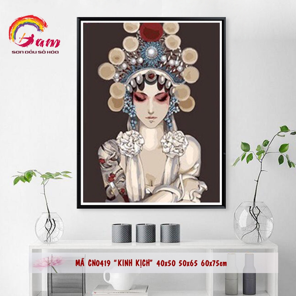 Tranh tự tô màu theo số Gam CN0419 40x50cm căng sẵn khung
