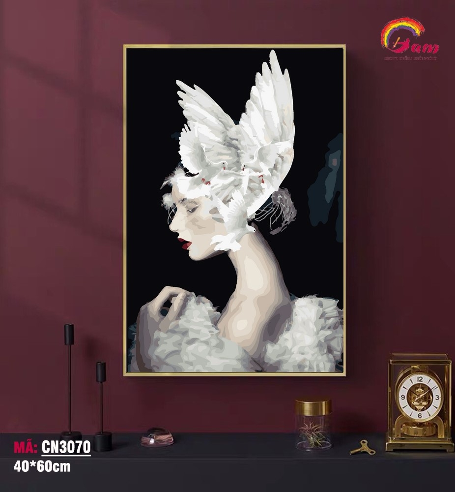 Tranh sơn dầu số hóa tự tô Gam CN3069 40x60cm KHUNG TỰ CĂNG