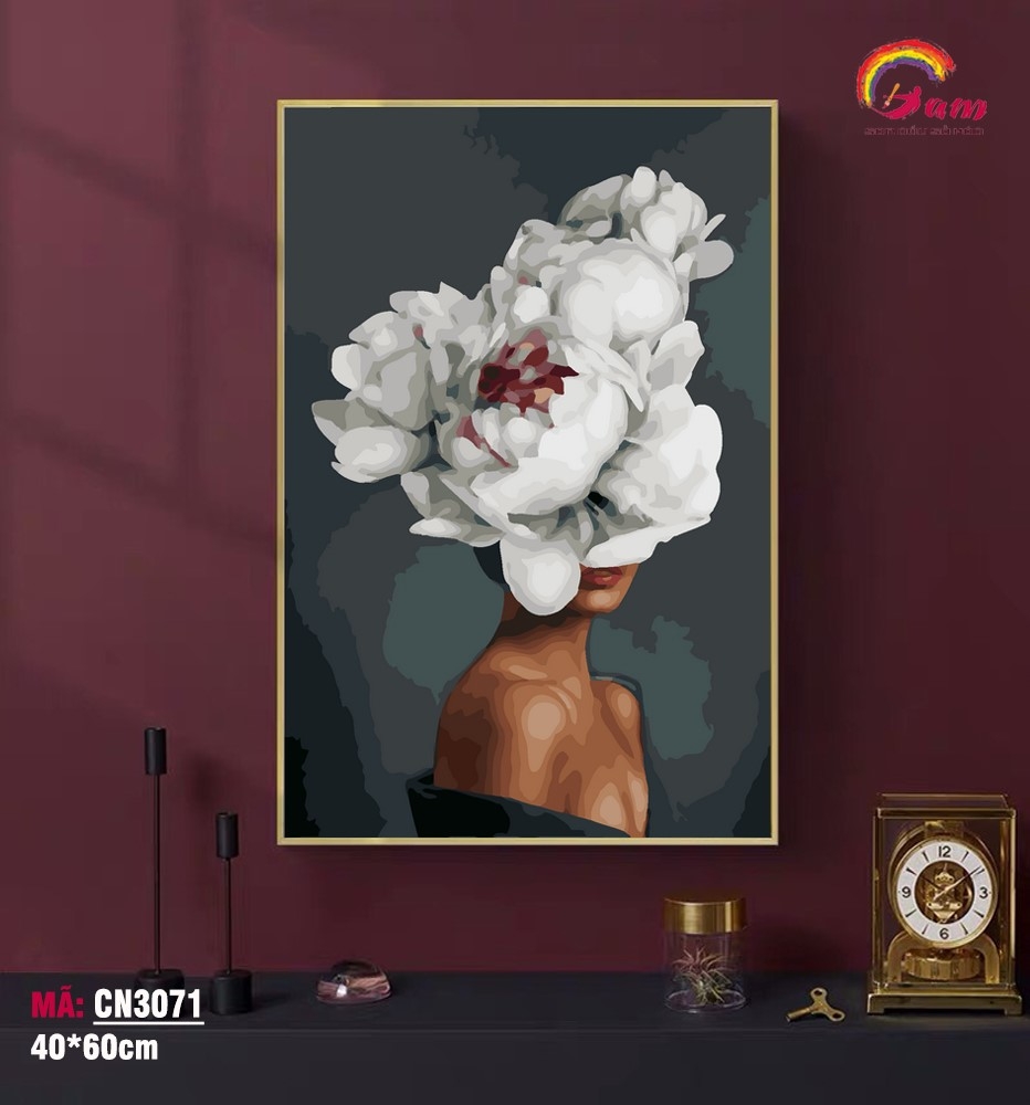 Tranh sơn dầu số hóa tự tô Gam CN3069 40x60cm KHUNG TỰ CĂNG