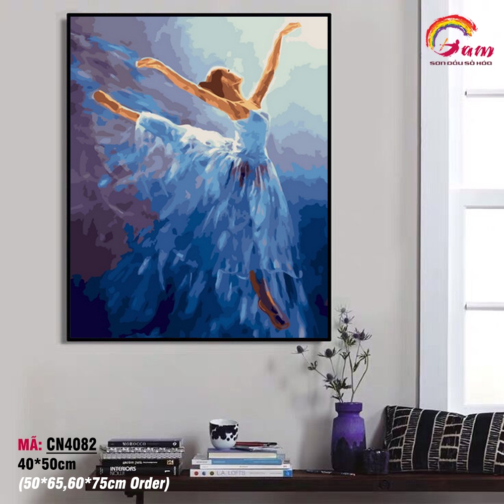 Tranh tô màu theo số Gam vũ công bale CN4082