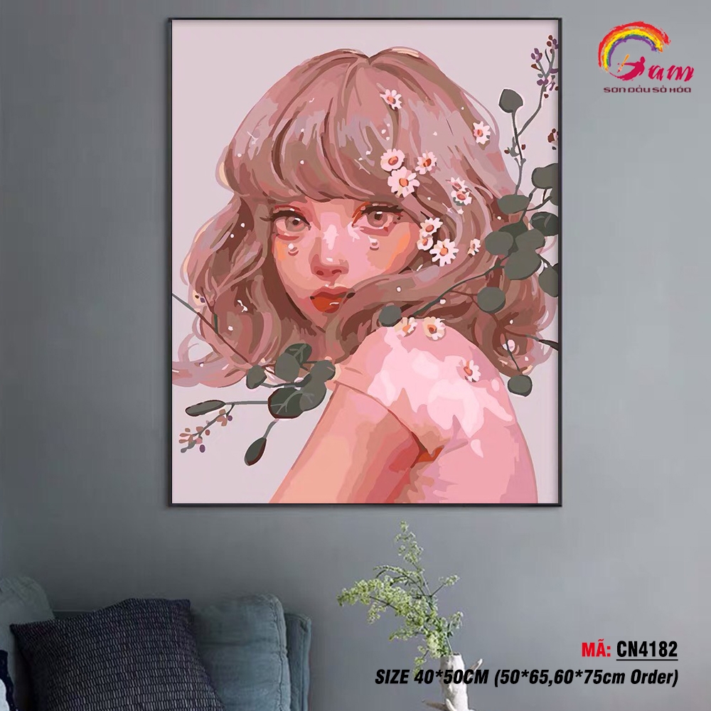 Tranh tô màu theo số Gam CN4182 khổ lớn 60x75cm căng sẵn (Hàng đặt trước)
