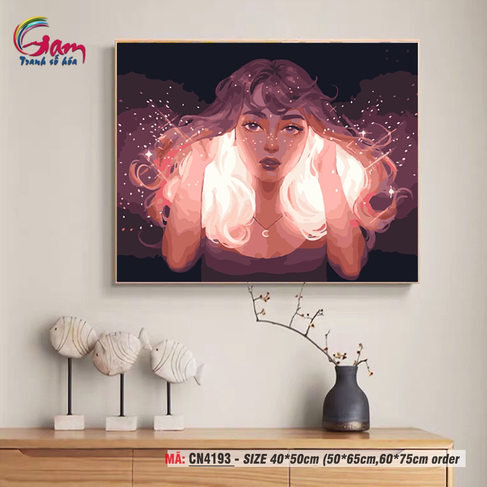 Tranh tự tô màu theo số Gam CN4193 khổ lớn 50x65cm căng sẵn (Hàng đặt trước)