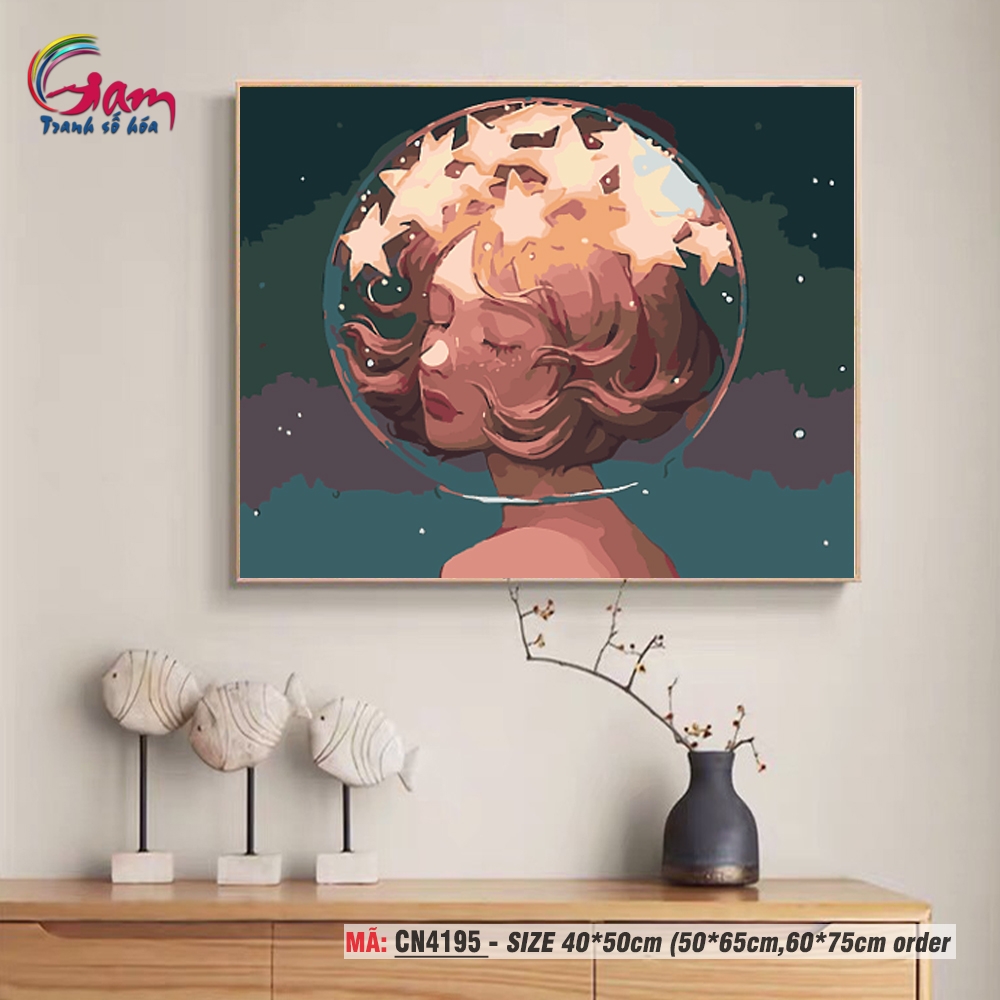 Tranh tô màu theo số Gam cô gái hiện đại CN4195