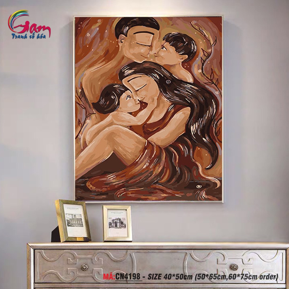 Tranh tô màu theo số Gam gia đình hạnh phúc CN4198
