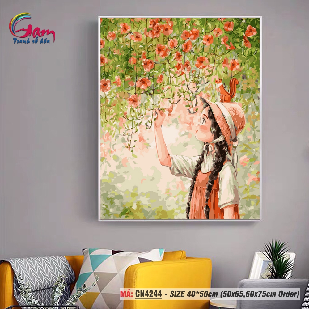 Tranh tô màu theo số Gam cô gái Aeppol CN4244