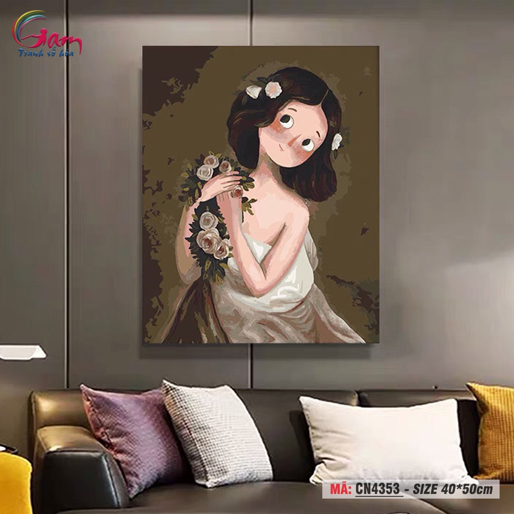 Tranh tô màu theo số Gam công chúa CN4353