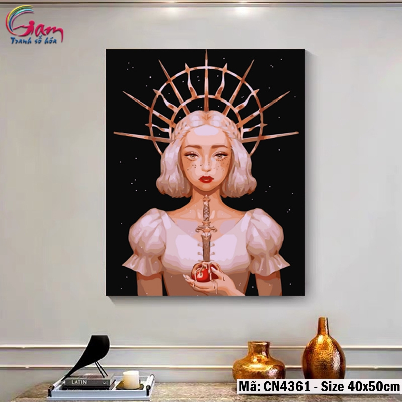 Tranh tô màu số hóa Cô gái hiện đại GAM CN4360