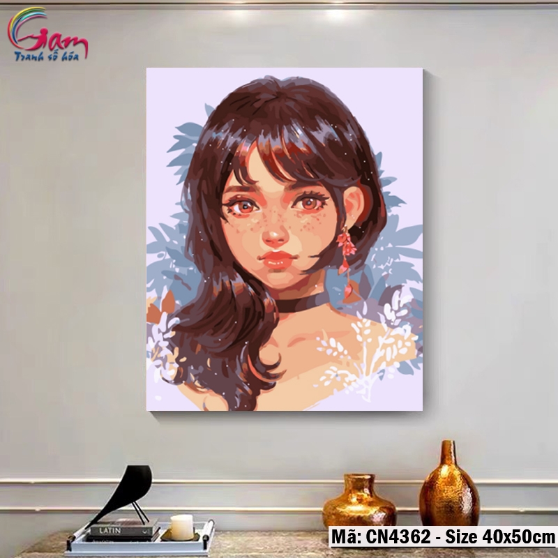 Tranh tô màu số hóa Cô gái hiện đại GAM CN4360