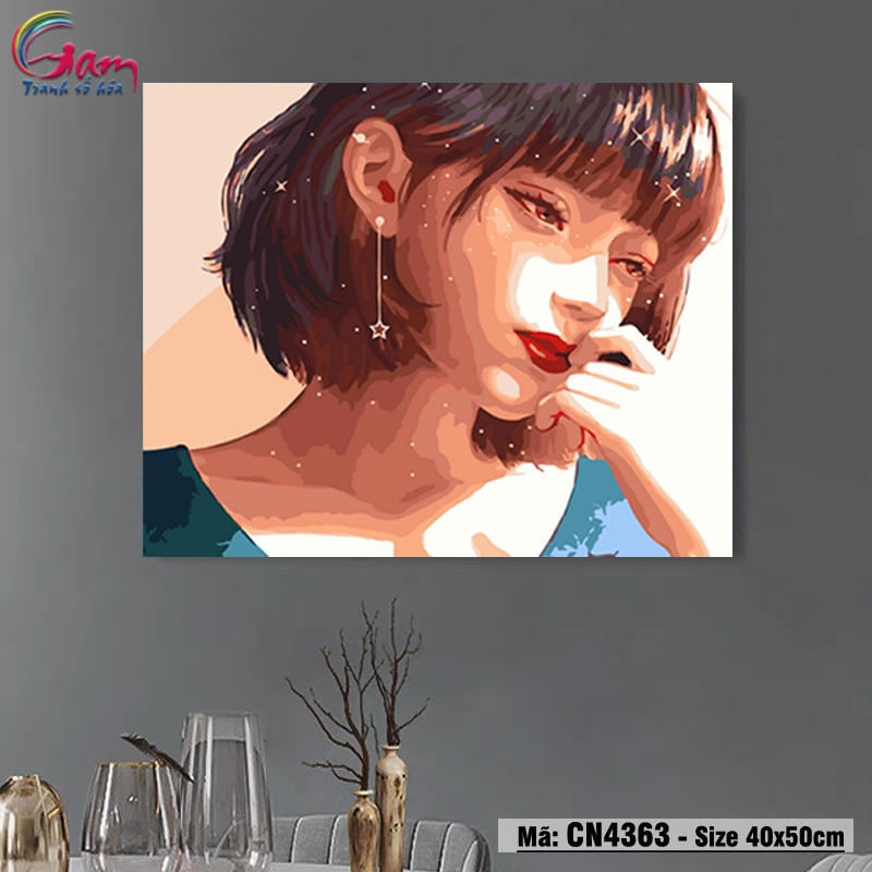 Tranh tô màu số hóa Cô gái hiện đại GAM CN4360