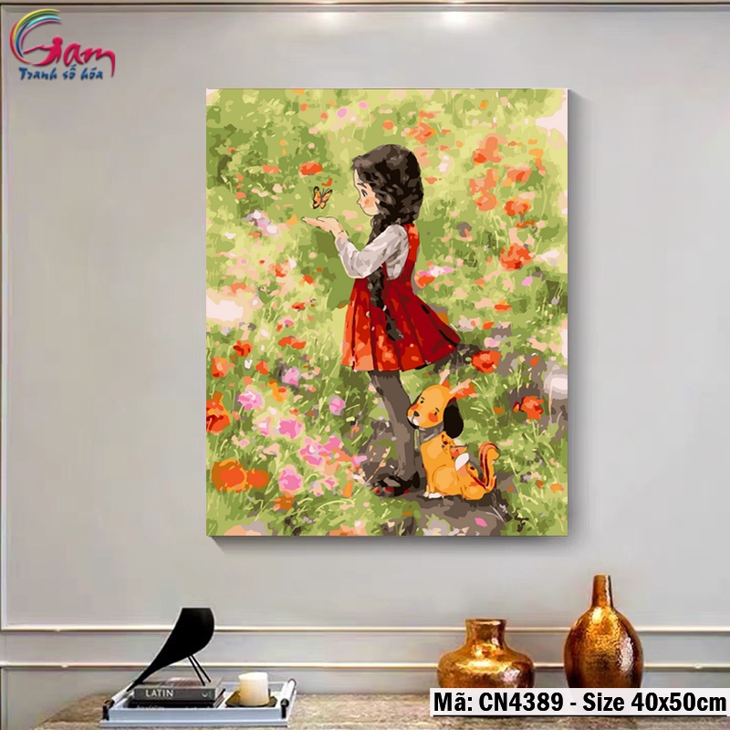 Tranh tô màu theo số Cô gái Aeppol GAM CN4389