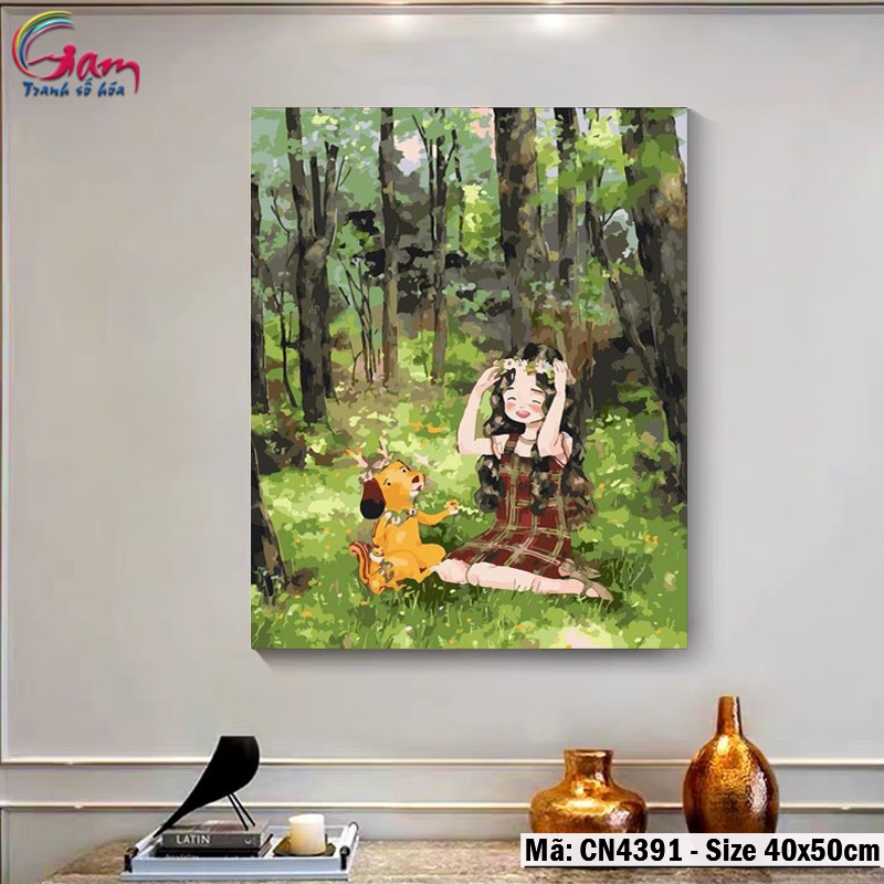 Tranh tô màu theo số Cô gái Aeppol GAM CN4391