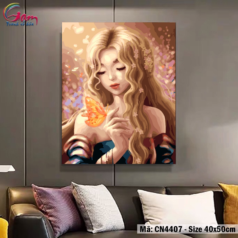 Tranh tô màu số hóa Cô gái hiện đại GAM CN4360