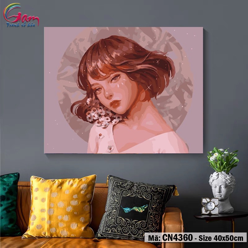Tranh tô màu số hóa Cô gái hiện đại GAM CN4360