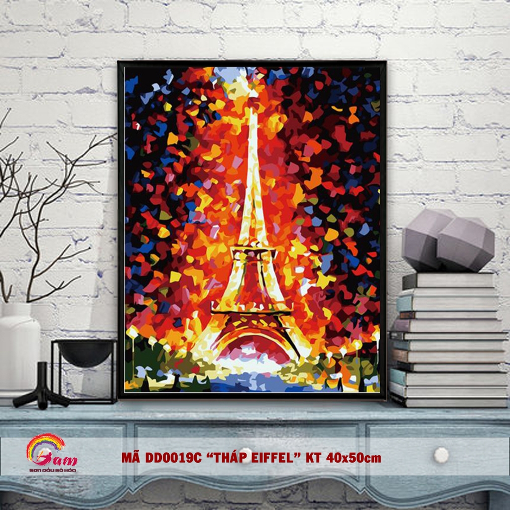 Tranh tự tô màu theo số Gam DD0019 40x50cm căng sẵn khung