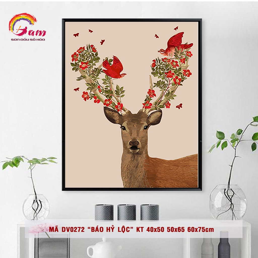 Tranh tự tô màu theo số Gam DV0249 40x50cm căng sẵn khung - DV0317