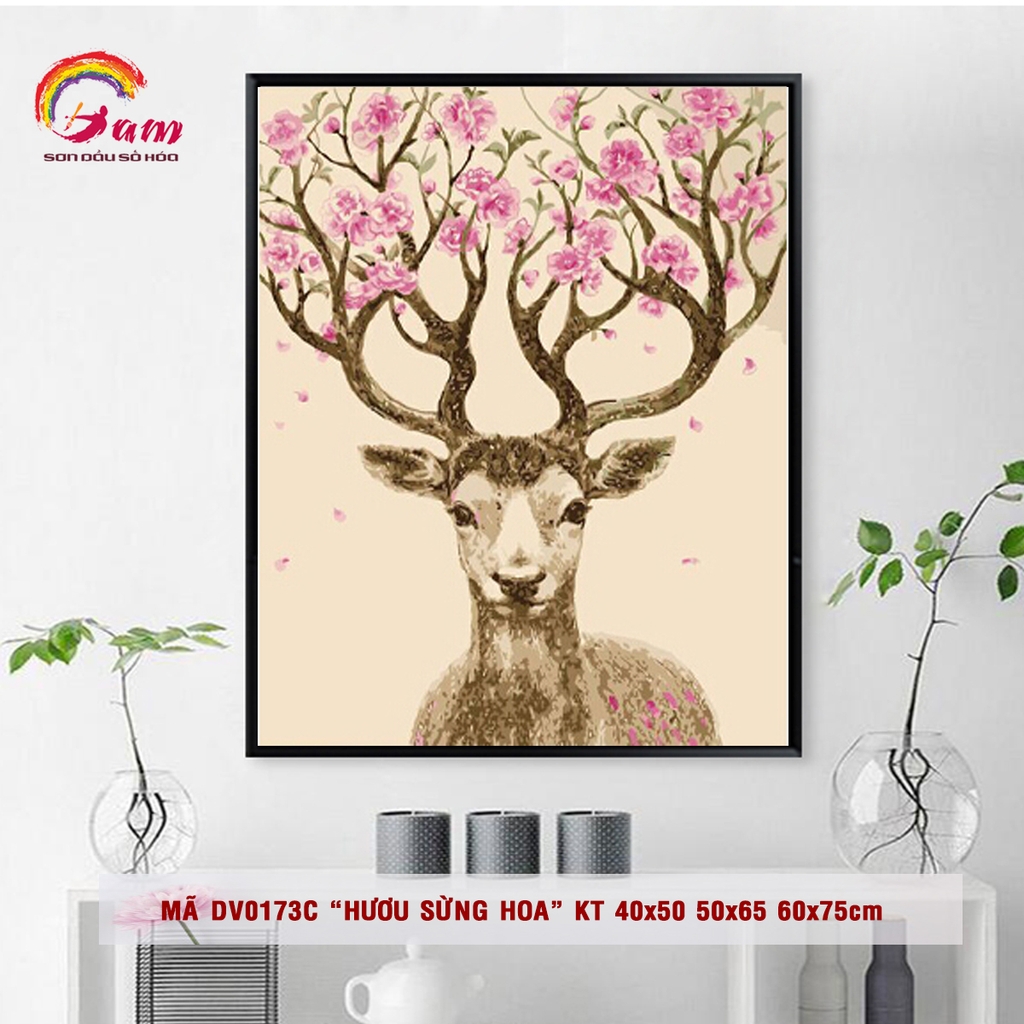 Tranh tự tô màu theo số Gam DV0173 40x50cm căng sẵn khung