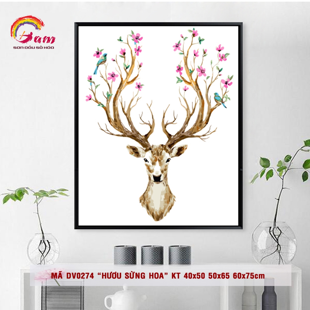 Tranh tự tô màu theo số Gam DV0274 40x50cm căng sẵn khung