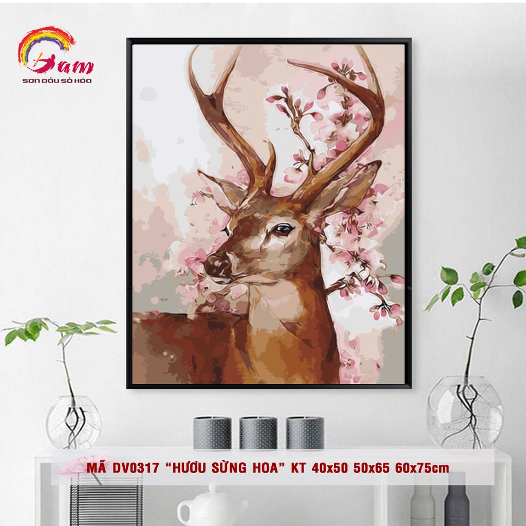 Tranh tự tô màu theo số Gam DV0249 40x50cm căng sẵn khung - DV0317