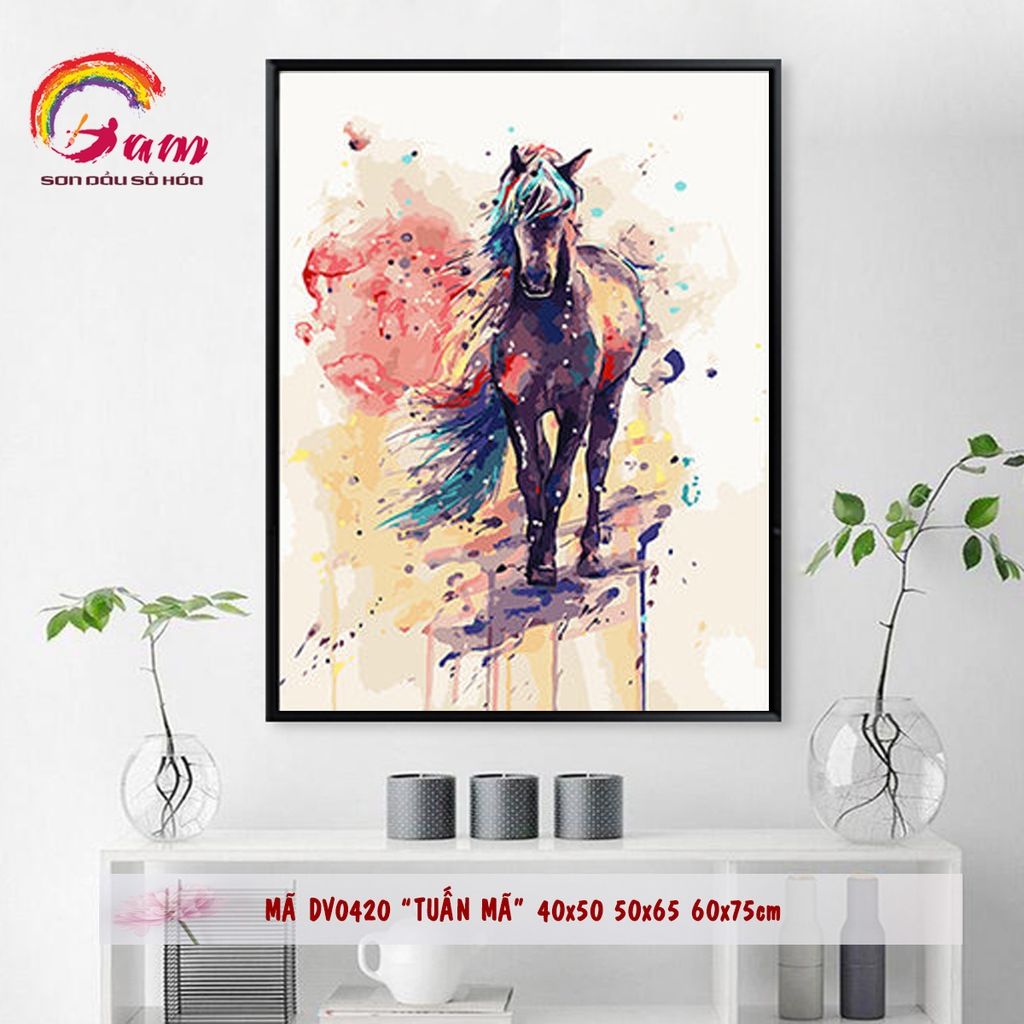 Tranh tô màu theo số Gam DV0420 khổ lớn 60x75cm căng sẵn (Hàng đặt trước)