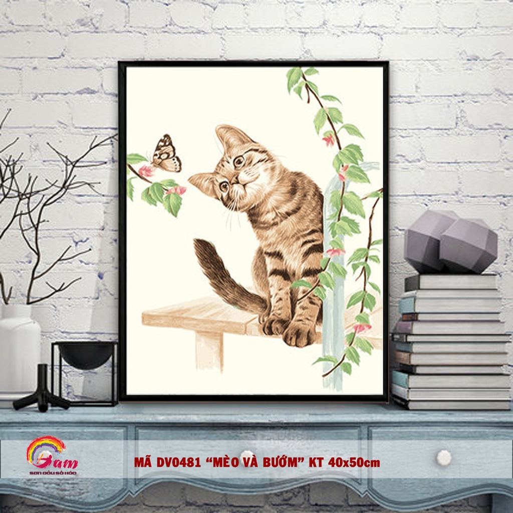 Tranh sơn dầu số hóa tự tô màu Gam khổ lớn 60x75cm căng sẵn (Hàng đặt trước) - Khổ 40x50cm