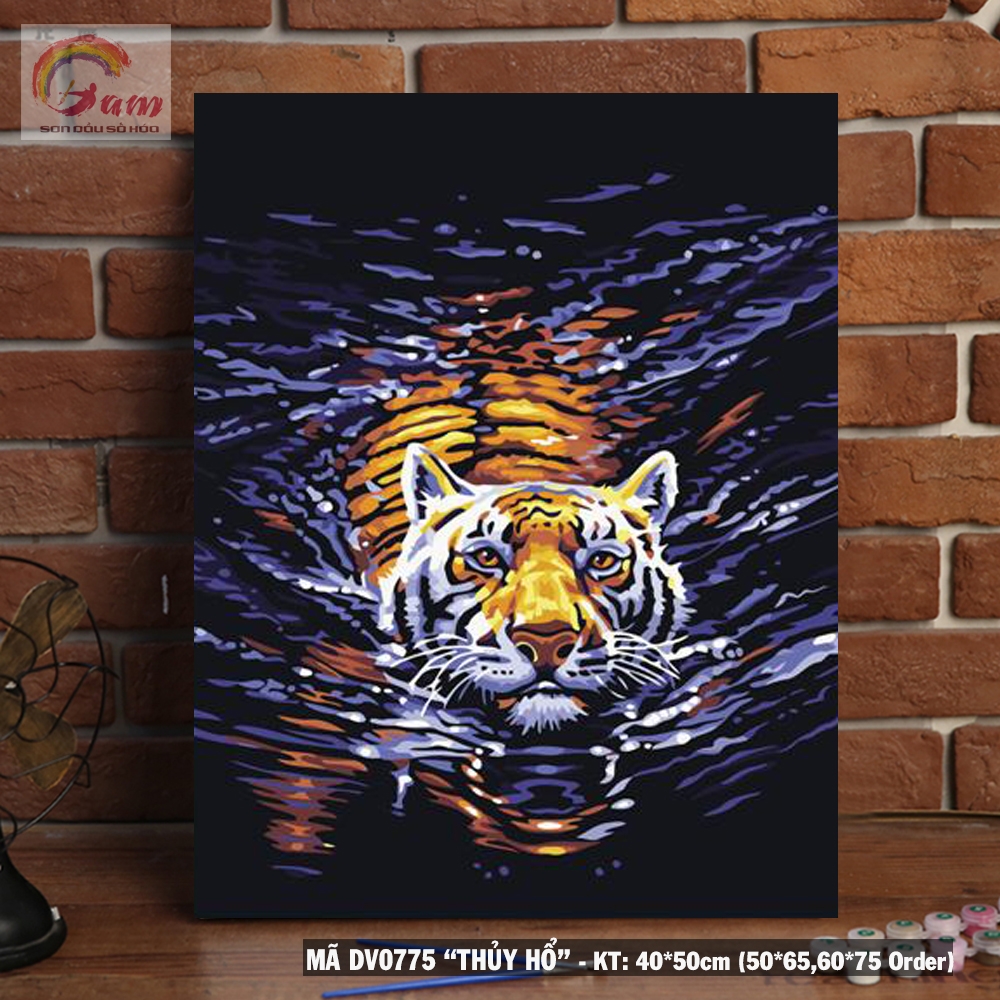 Tranh tô màu theo số Gam DV0775 khổ lớn 60x75cm căng sẵn (Hàng đặt trước)