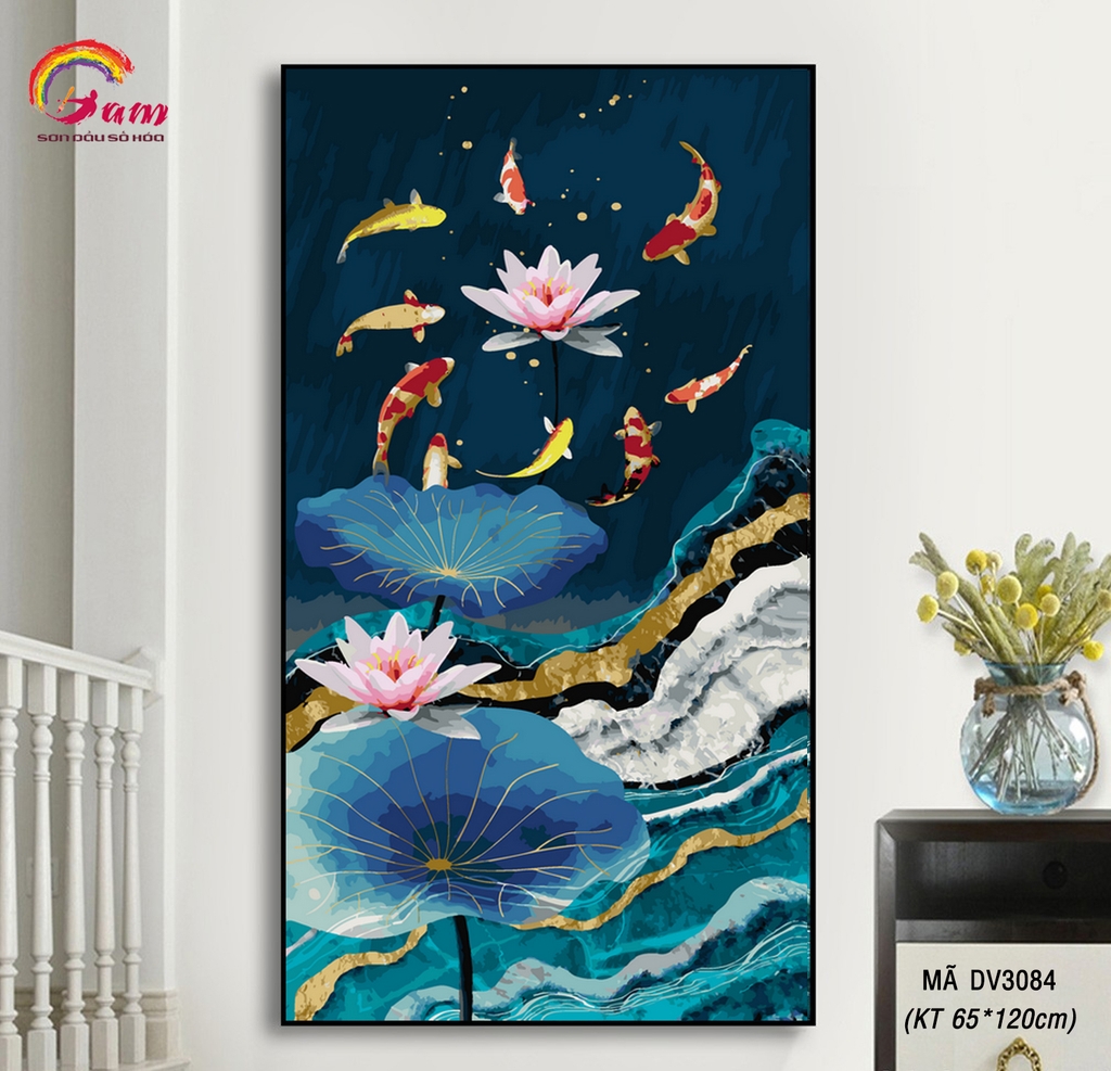 Tranh tô màu theo số Gam DV3084 khổ lớn 65x120cm KHÔNG KHUNG