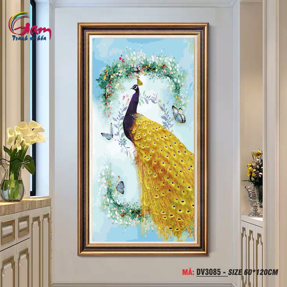 Tranh tô màu theo số Gam DV3085 khổ lớn 60x120cm KHÔNG KHUNG