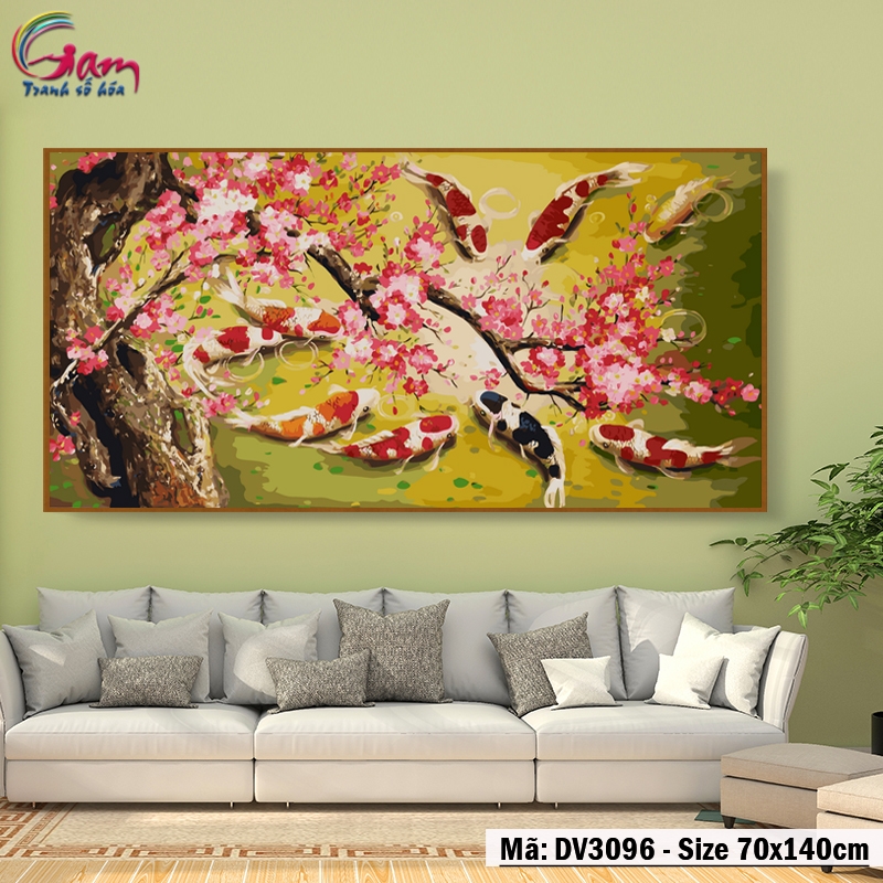 Tranh tô màu theo số Gam DV3096 khổ lớn 70x140cm KHÔNG KHUNG